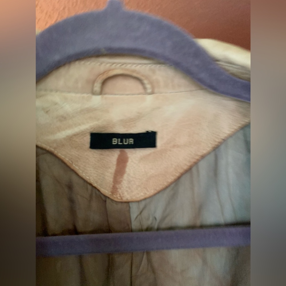 One of a kind Hand Distressed Blur Leather Jackrt - Picture 5 of 10